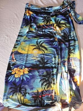 Tropical Beach Wrap Skirt with Palm Print
